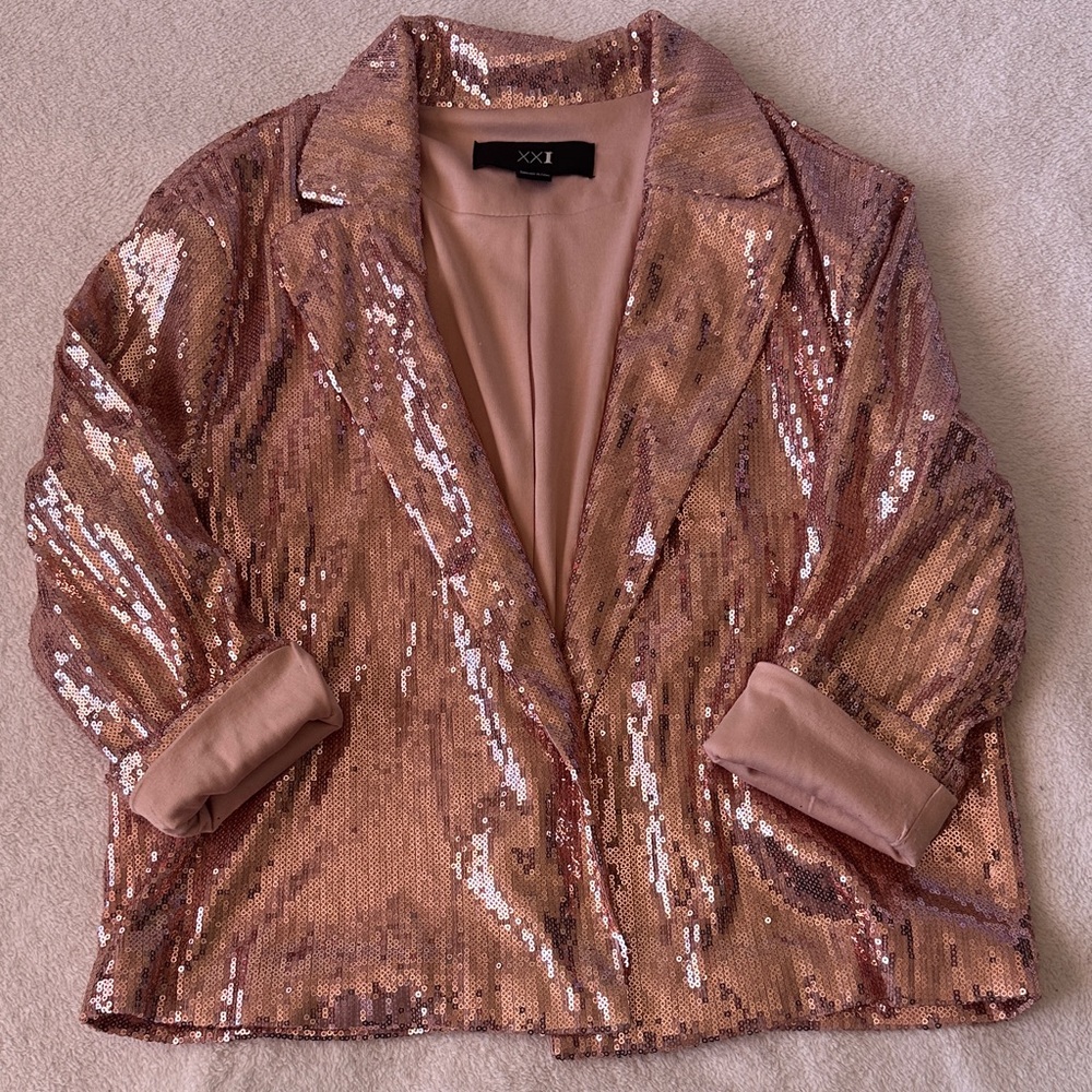 Forever 21 Pink Sequin Blazer Jacket